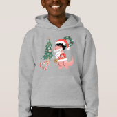 groovy disco christmas tree dinosaur hoodie (Vorderseite)