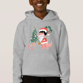 groovy disco christmas tree dinosaur hoodie