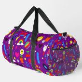 Groovy Disco daisy Pilze lila Duffle Bag (Rechte Ecke)