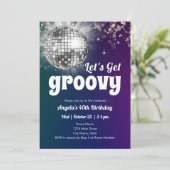 Groovy Disco Dance Party 40. Geburtstag Einladung (Stehend Vorderseite)