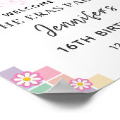 Groovy Disco Eras Geburtstagsparty Poster (Ecke)