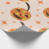 Groovy Disco Halloween-Kürbisse-Muster Geschenkpapier (Ecke)