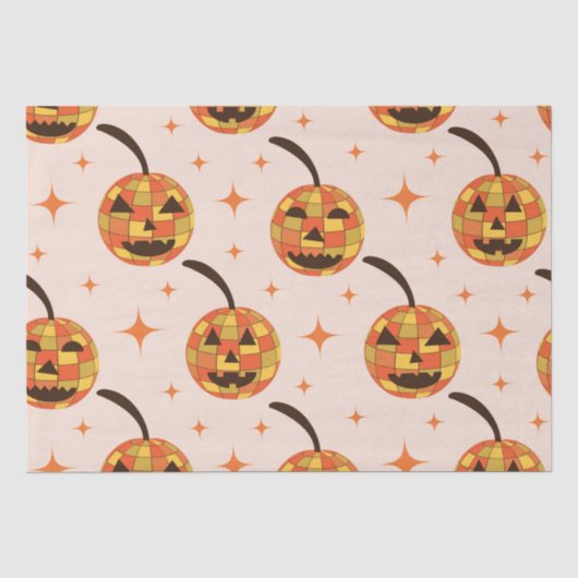 Groovy Disco Halloween Pumpkins Muster Seidenpapier (Vorderseite)