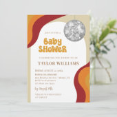 Groovy Disco Kinderdusche Einladung (Stehend Vorderseite)