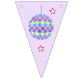 Groovy Disco Lila Party Retro 80er 90er Girls Wimpelkette (Zweite Fahne)