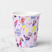 Groovy Disco Lila Party Retro 80er Lila Lila Pappbecher (Rückseite)