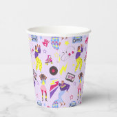 Groovy Disco Lila Party Retro 80er Lila Lila Pappbecher (Rechts)