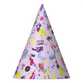 Groovy Disco Lila Party Retro 80er Pattern Partyhütchen (Links)