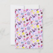 Groovy Disco Lila Party Retro 80s Girls Dankeskarte (Rückseite)