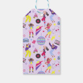 Groovy Disco Lila Party Retro Geschenkanhänger (Rückseite)