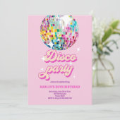 Groovy Disco Party Retro 70er Disco Einladung (Stehend Vorderseite)