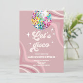 Groovy Disco Party Retro 70er Disco Einladung (Stehend Vorderseite)