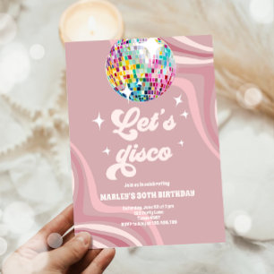 Groovy Disco Party Retro 70er Disco Einladung