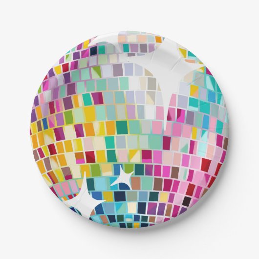 Groovy Disco Party Retro 70er Disco Pappteller (Vorderseite)