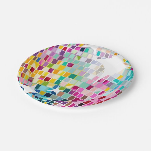 Groovy Disco Party Retro 70er Disco Pappteller (Schrägansicht)