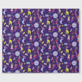 Groovy Disco Party Retro 80er Discoball Geschenkpapier (Flach)