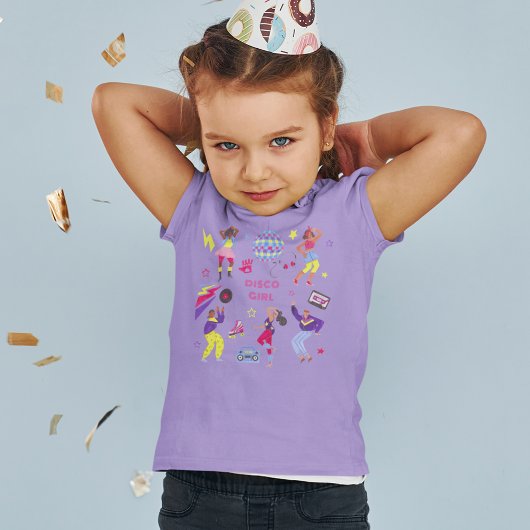 Groovy Disco Party Retro 80er Discoball Lila T-Shirt