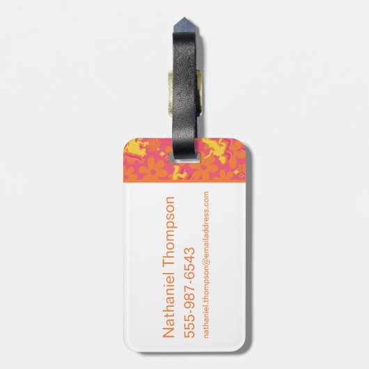 Groovy Disco Scooby-Doo Muster Gepäckanhänger (Rückseite vertikal)