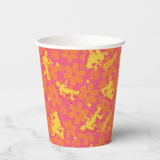 Groovy Disco Scooby-Doo Muster Pappbecher (Rückseite)