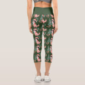 Groovy Disco Weihnachtsbaum Dinosaurier Capri Leggings (Rückseite)
