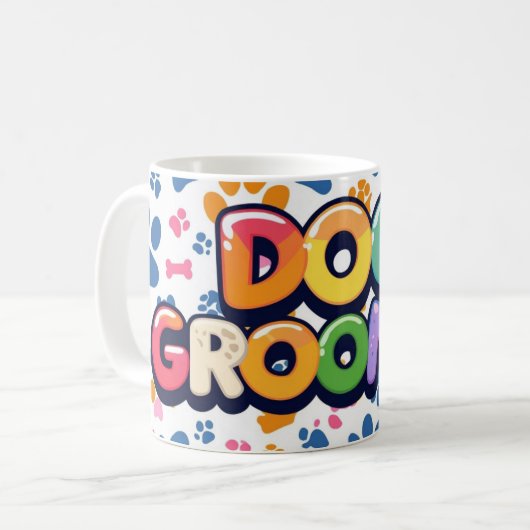 Groovy Dog Groomer Kaffeetasse (Vorderseite Links)