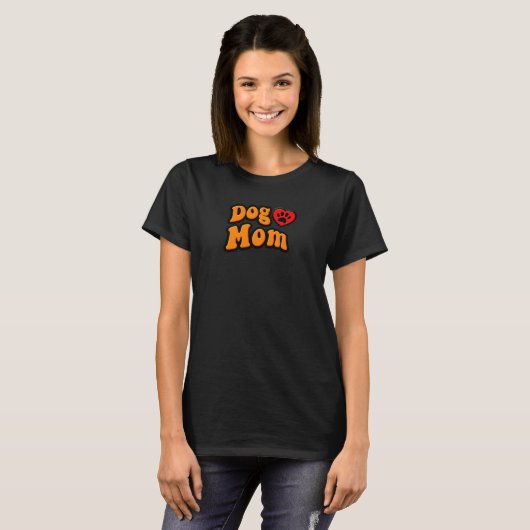 Groovy Dog Mama Zeichnend T-Shirt (Vorne ganz)