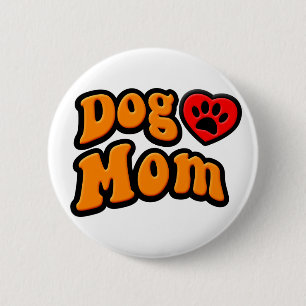 Groovy Dog Mom Drawing Button