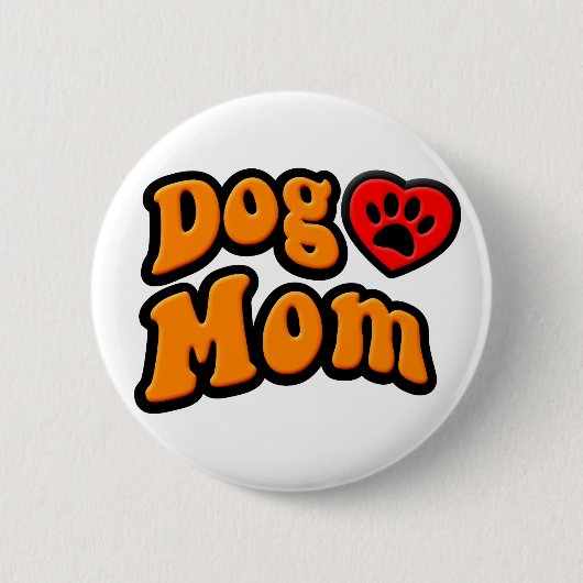Groovy Dog Mom Drawing Button (Vorderseite)