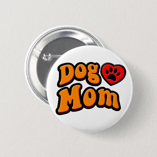 Groovy Dog Mom Drawing Button (Vorne & Hinten)