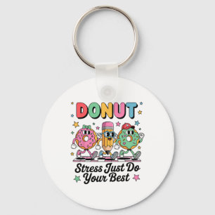 Groovy Donut Stress - Tu Dein Bestes am Prüfungsta Schlüsselanhänger