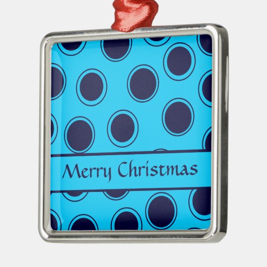 Groovy Dots #4 Frohe Weihnachten Silbernes Ornament (Links)