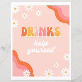 Groovy Drinks Party Sign | Groovy Sign (Vorderseite)