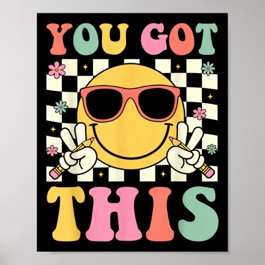 Groovy du Got diesen Smile Face Testing Day Teache Poster (Vorne)
