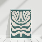 Groovy Dusty Aquamarine Abstrakte Blume Poster