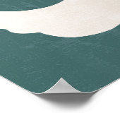 Groovy Dusty Aquamarine Abstrakte Blume Poster (Ecke)