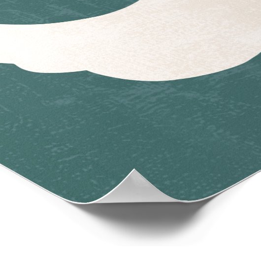 Groovy Dusty Aquamarine Abstrakte Blume Poster (Ecke)