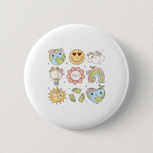 Groovy Earth Day Shirts Männer Frauen Kinder läche Button