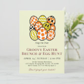 Groovy Easter Brunch Egg Hunt Invitation Einladung (Stehend Vorderseite)