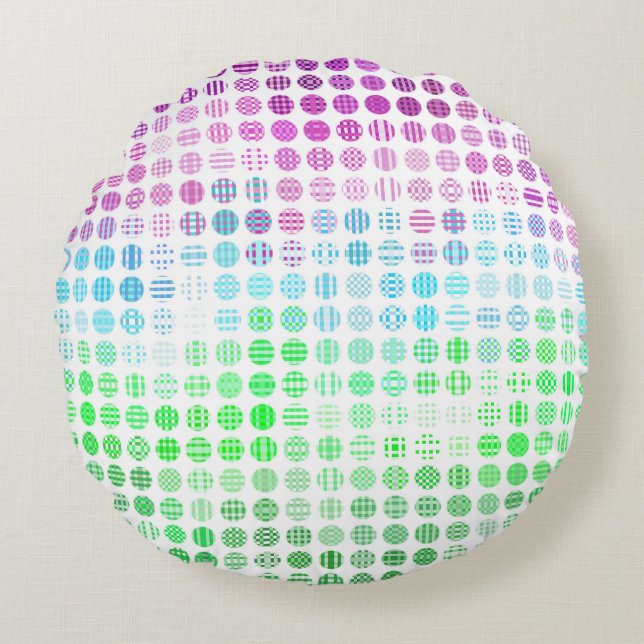 Groovy Eclectic Boho Abstrakt Toric Prilag Flag Rundes Kissen (Vorderseite)