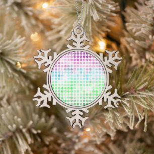 Groovy Eclectic Boho Abstrakt Toric Prilag Flag Schneeflocken Zinn-Ornament