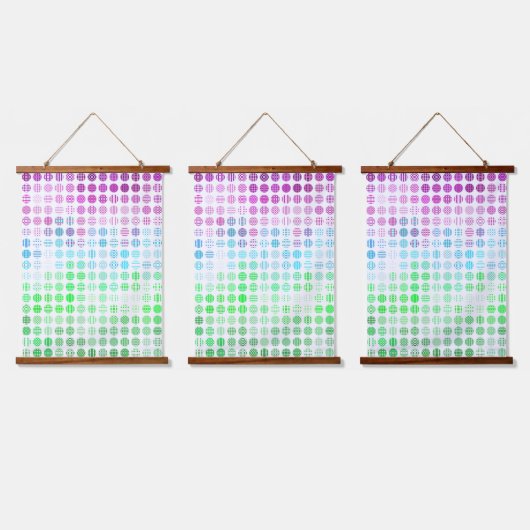 Groovy Eclectic Boho Abstrakt Toric Prilag Flag Wandteppich Mit Holzrahmen (Dreifach)
