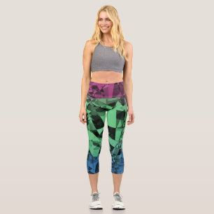 Groovy Eclectic Retro Trippy Polysexual Prilag Capri Leggings