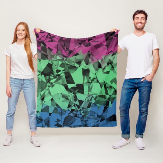 Groovy Eclectic Retro Trippy Polysexual Prilag Fleecedecke (Beispiel)