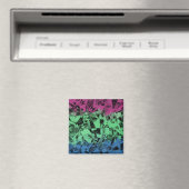 Groovy Eclectic Retro Trippy Polysexual Prilag Magnet (In Situ (Geschirrspüler))