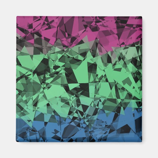Groovy Eclectic Retro Trippy Polysexual Prilag Magnet (Vorne)