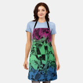 Groovy Eclectic Retro Trippy Polysexual Prilag Schürze (Getragen)
