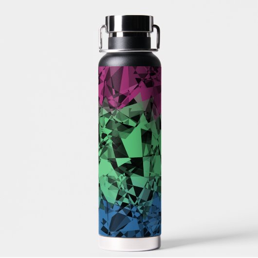 Groovy Eclectic Retro Trippy Polysexual Prilag Trinkflasche (Rückseite)