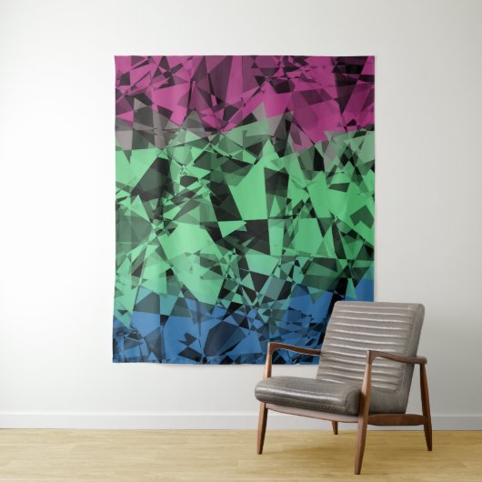 Groovy Eclectic Retro Trippy Polysexual Prilag Wandteppich (Beispiel)