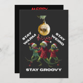 Groovy Eidechsen Feiertagskarte (Vorne/Hinten)