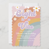 Groovy Eight ist ein lebendiges Retro Rainbow 8. G Einladung (Vorderseite)